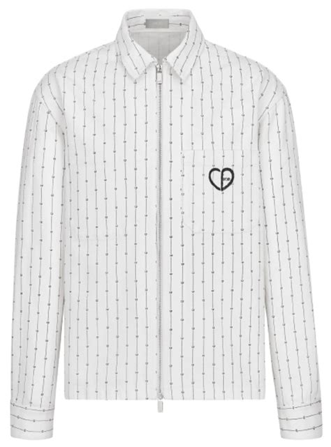 christian dior engraved zipper|'CD Heart' Zipped Overshirt White Cotton Denim .